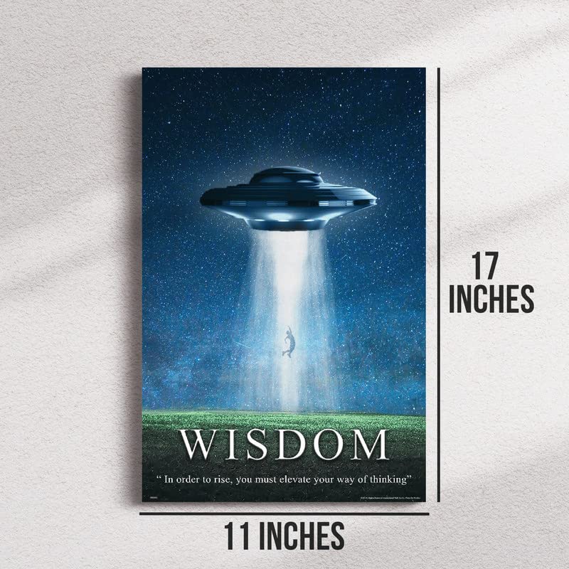 Inspirational Wall Art Co. - Wisdom - NASA Believe Aliens UFO Wall Decor Wisdom Motivational Quotes Posters - Poster Gift Print Bedroom Home Decor - 11X17 inches