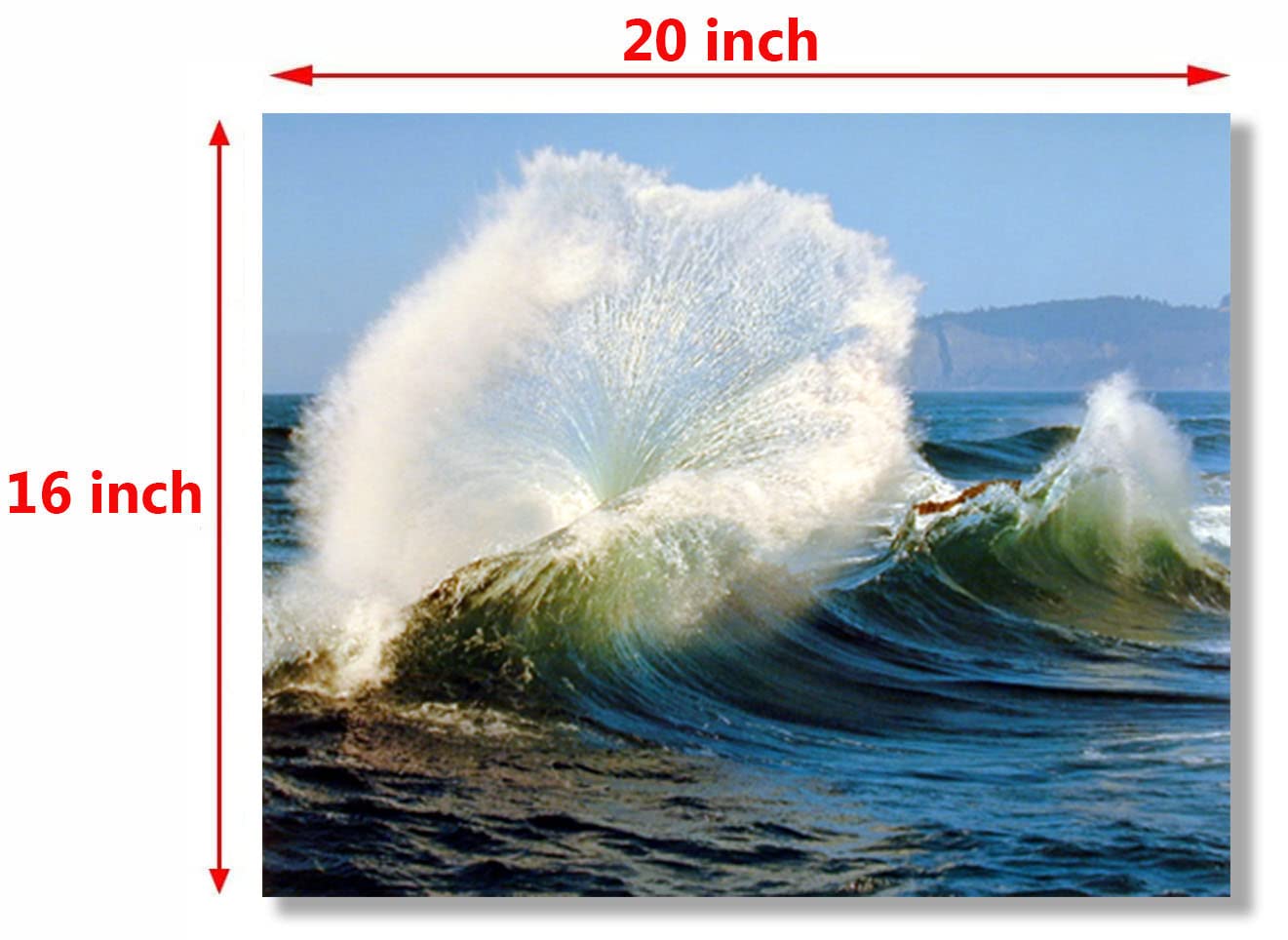 Crashing Wave Picture Ocean Scenery Nature Wall Decor Art Print Poster (16x20)