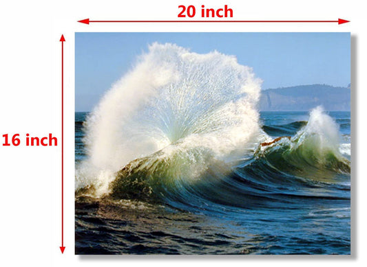 Crashing Wave Picture Ocean Scenery Nature Wall Decor Art Print Poster (16x20)