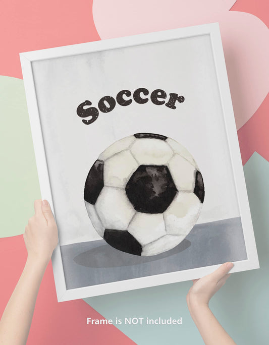 VICBOU 4PCS Wall Art Boys Room Decor Soccer Football Basketball Baseball Sports Balls Nursery Wall Decor Art Prints Posters Paintings for Men Boys Room Bathroom Playroom Classroom, 8x10, Unframed