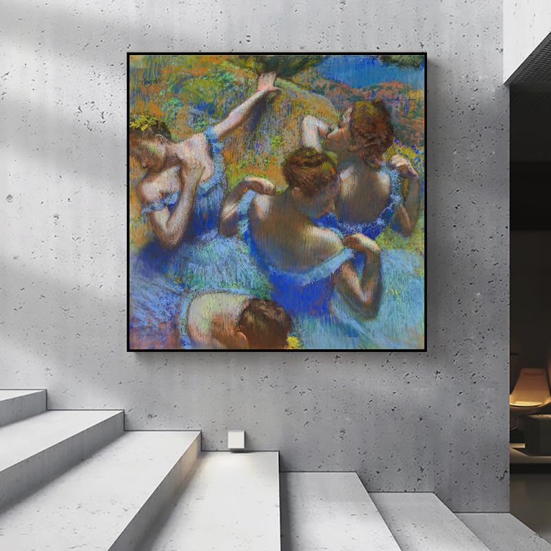 Edgar Degas Wall Decor Blue Dancer Poster - Impressionist Painting Modern Wall Decor Vintage Poster Print Suitable for Bedroom Living Room Office Cool Wall Decor Unframed (12x12in/30x30cm)