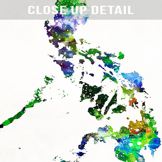 Philippines Watercolor Map Wall Art Poster Home Decor Print Watercolour Artwork - Unframed
