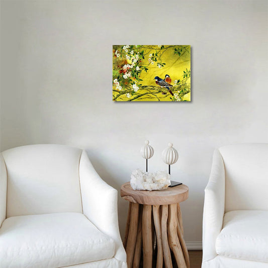 Meishe Art Vintage Poster Print Chinese Traditional Painting Birds and Flowers Oriental Ancient Asian Watercolor Drawing Wall Decor
