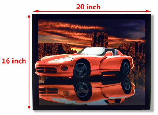 Classic Red Dodge Viper Lithograph Muscle Car Wall Decor Art Print Poster (16x20)