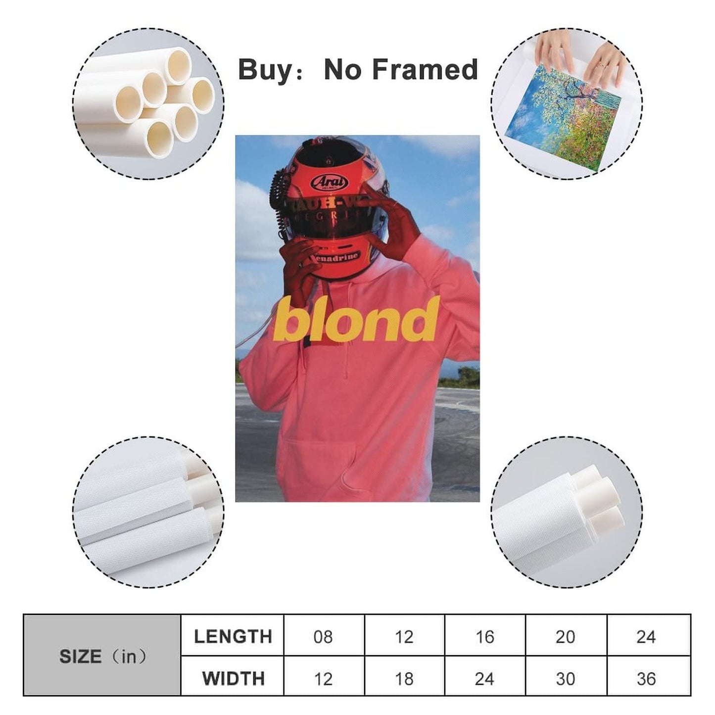 GRYEC Rapper Poster Frank Ocean Poster Decorative Painting Canvas Wall Posters And Art Picture Print Modern Family Bedroom Decor Posters 16x24inch(40x60cm)