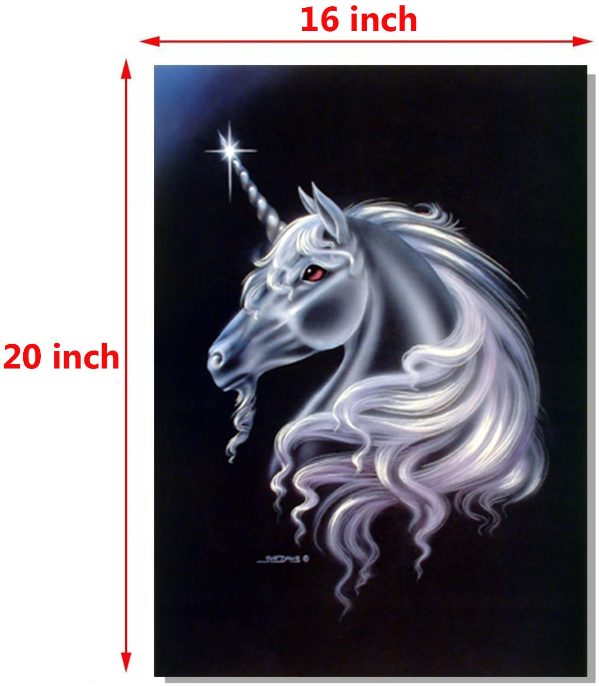 Wall Decor Moonwind Unicorn Horse Fantasy Mythical Girls, Kids Room Picture Art Print Poster (16x20)