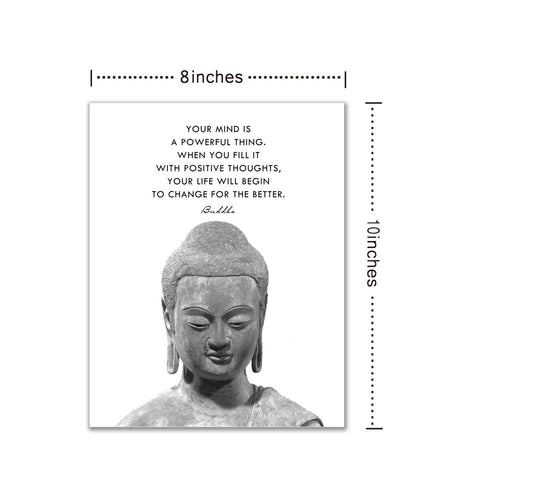 Buddhism Quotes Wall Decor Buddha Inspirational Spa Wall Art Print Meditation Gift for Women, Yoga Motivational Spiritual Buddha Room Decoration Poster 8x10 inches UNFRAMED