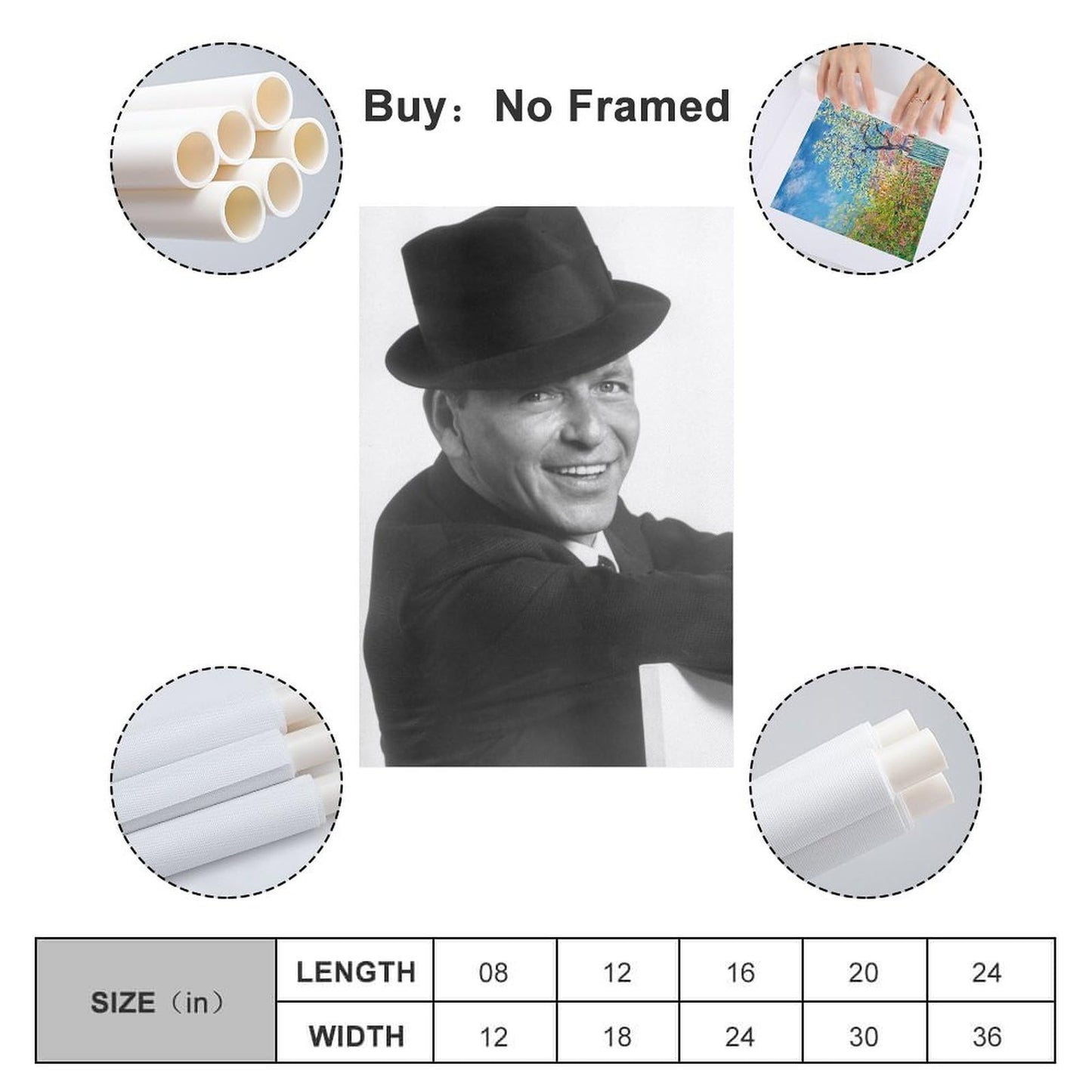 Frank Sinatra Posters Photography Pictures Vintage Prints Celebrity Culture Artwork Picture Walls For Room Living Room Porch Decoration16x24inch(40x60cm) Unframe-style