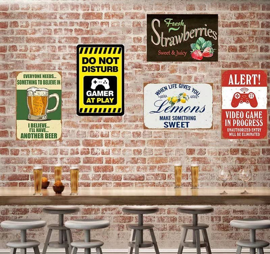 HERYNLRN Retro Tin Signs Vintage Style Fishing Art Prints Type of Fish Freshwater Game Fish Knowledge Chic Metal Poster Wall Decor Art Gift for Man Cave Boys Room Garage 8 X 12 in