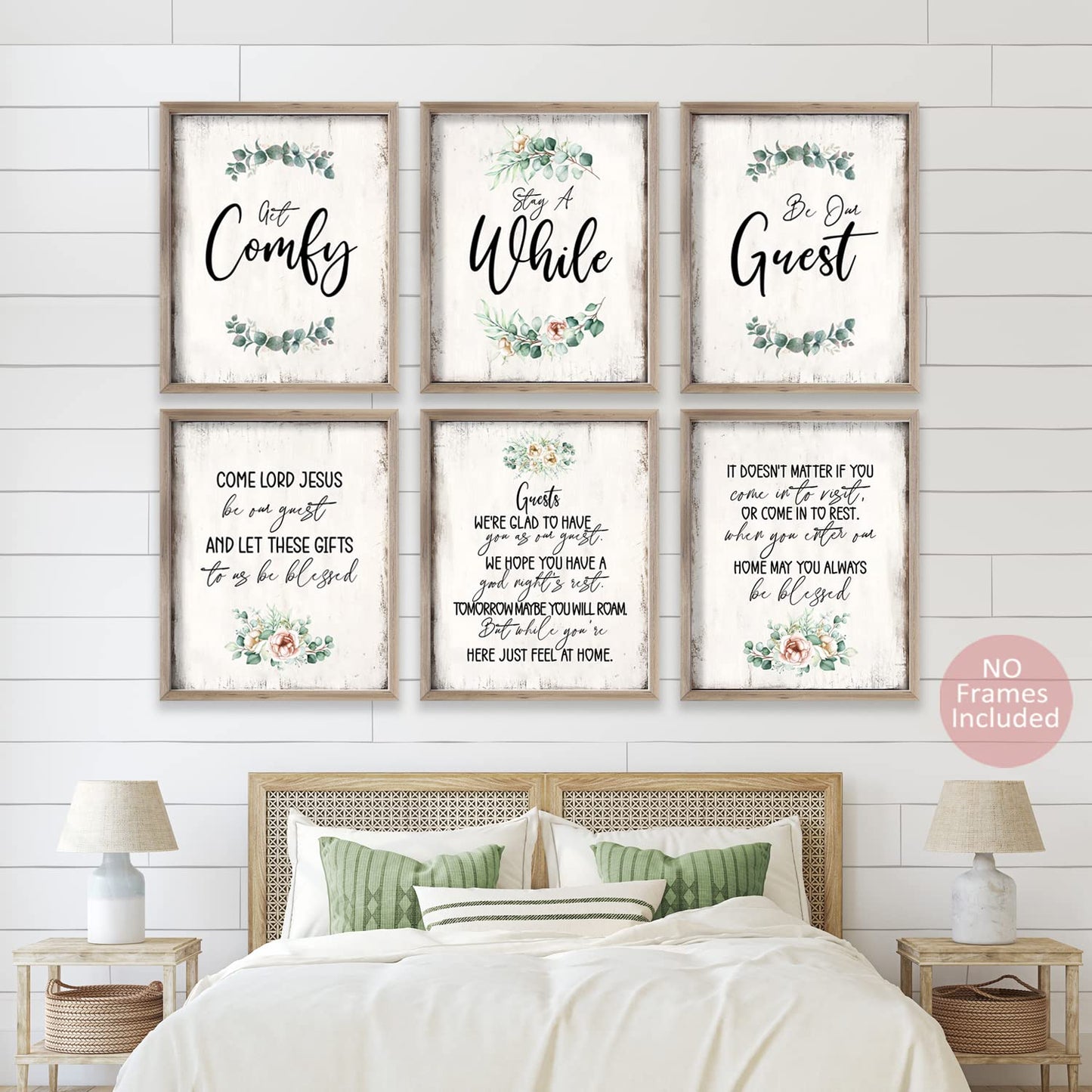 Be Our Guest Wall Art Prints, Farmhouse Guest Room Decor, Biblical Wall Art Poster, Christian Wall Art Guest Bedroom Essentials, Welcome Sign, Spare Bedroom Decor (Set Of 6, 8 X 10 In, Unframed)