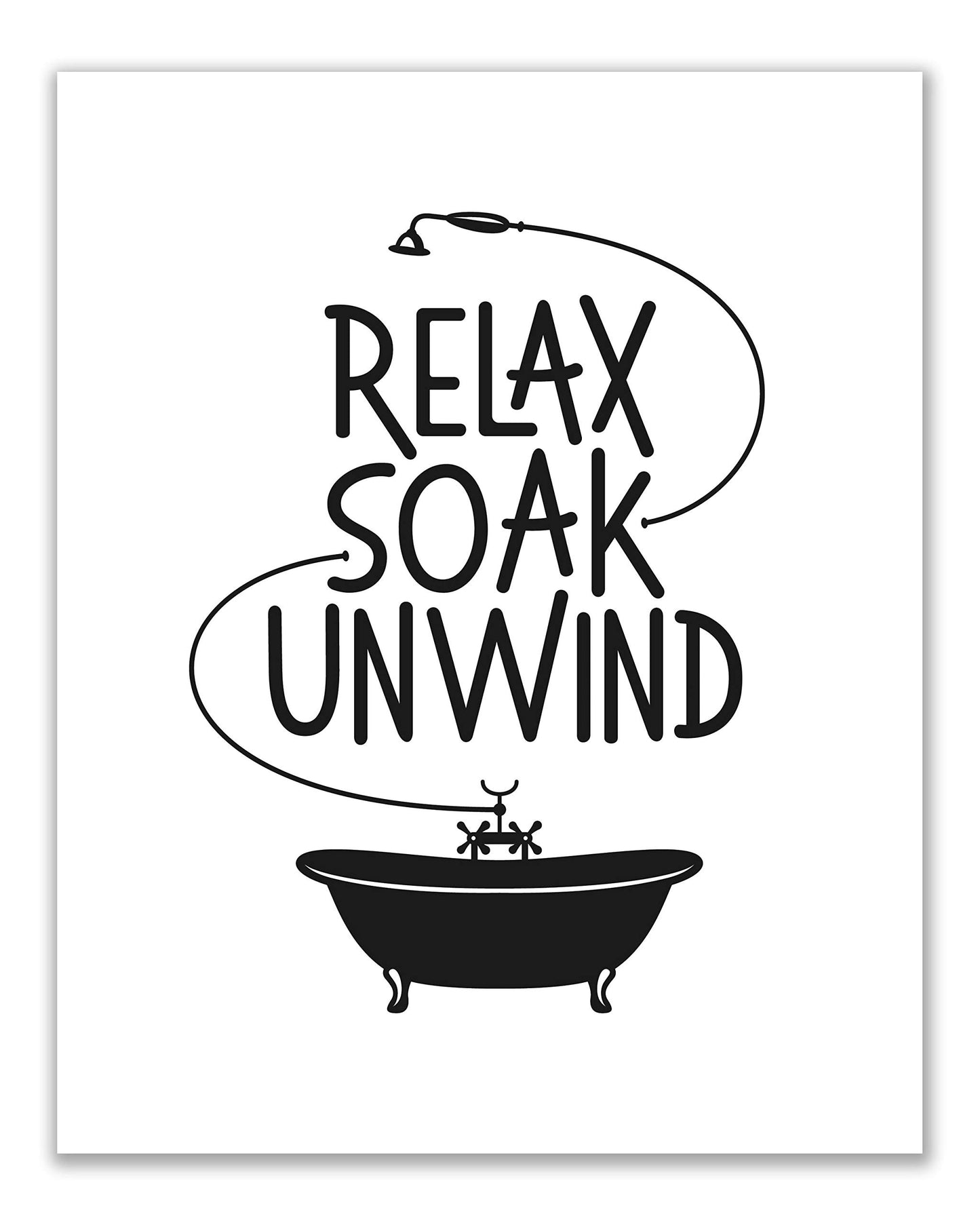 Bathroom Wall Art Decor - Set of 6 (8 inches x 10 inches) Funny Poster Prints