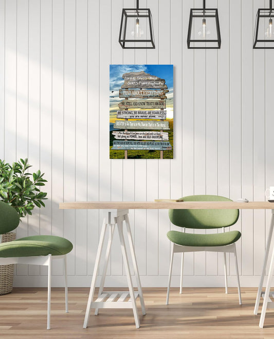 1 KINGO Christian Scripture Canvas Wall Art: Bible Verse Picture Print Religious Inspirational Quote Framed Poster for Living Room Bedroom Decoration