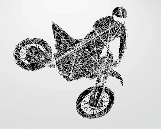 Motocross/Dirt Bike Art Prints Particle Silhouette Set of 4 (8''x10'') Poster Photos (Moto_A)