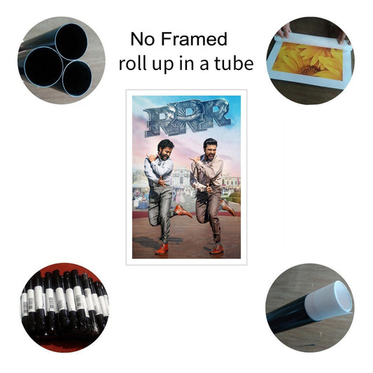 TOVAA 2022 New Indian Movie RRR Canvas Prints Roudram Ranam Rudhiram Funny Film Poster Wall Art For Home Office Bathroom Decorations Unframed 18"x12"