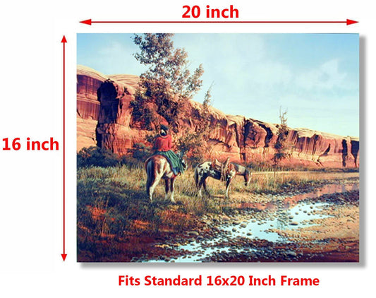 Western Cowboy Horses Wall Decor Art Print Poster (16x20)