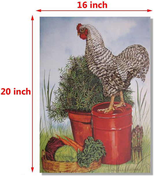 Barred Plymouth Rock Rooster Chicken Wall Decor Picture Art Print Poster (16x20)