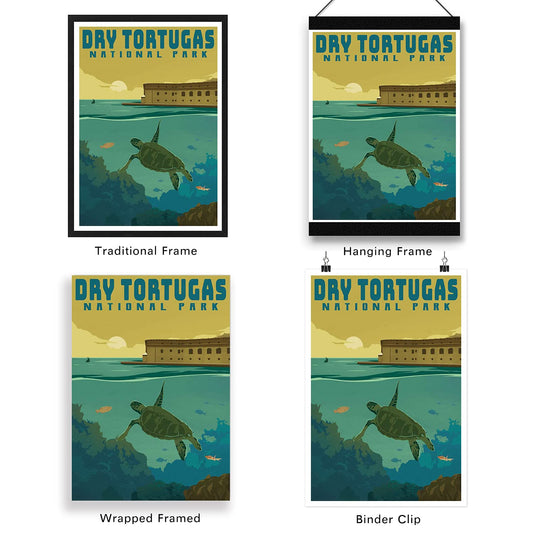 Vintage Posters Wall Art Print Decor Painting Gift National Parks of the USA Home Decoration Stickers 12X18 inch (Dry Tortugas National Park)