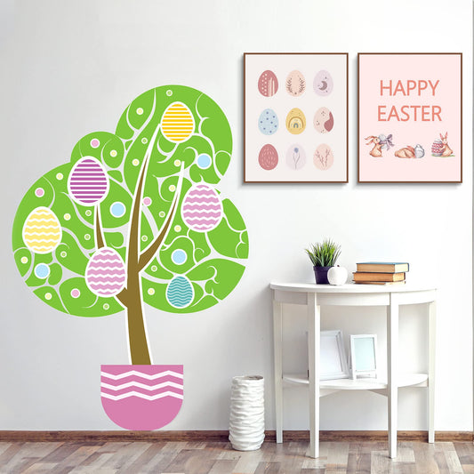 6 Pcs Easter Boho Wall Art Bunny Wall Decor 8 x 10 In Canvas Pastel Aesthetic Wall Decor Unframed Bedroom Decor Pictures for Wall Holiday Poster Prints for Living Room (carrot)