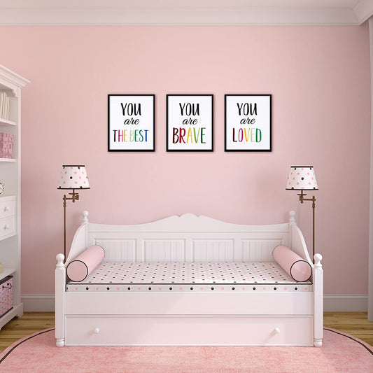 12 Pieces Inspirational Print Wall Poster Motivational Quote Watercolor Words Posters Aesthetic Poster Unframed Canvas Saying Painting Posters for Kids Room Modern Decoration (White, 8 x 10 Inches)