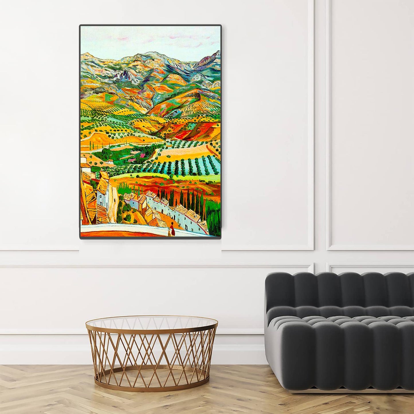 Van Gogh Canvas Wall Art,Distant Fields Prints,Famous Oil Paintings Reproduction Vincent Van Gogh Art Poster Picture for Office Home Wall Decor Unframed,Great Gift (Distant Fields,12x18in/30x45cm)
