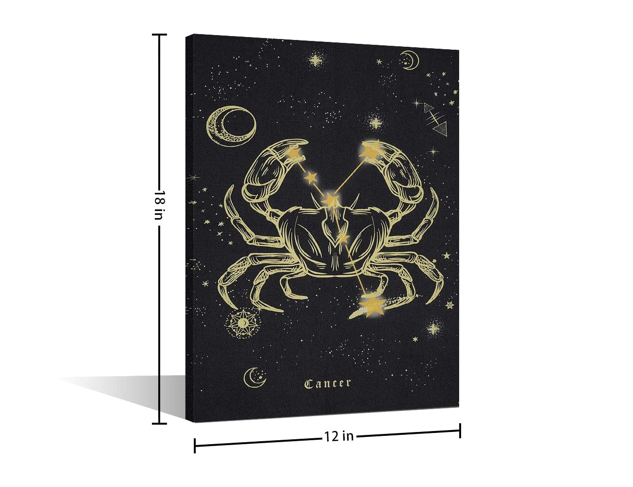 Wall Art Constellation Cancer Modern Painting Print Zodiac Constellation Poster Modern Wall Art Canvas Artwork for Living Room Home Bathroom Bedroom Office Decoration Ready to Hang - 18"W x 12"H