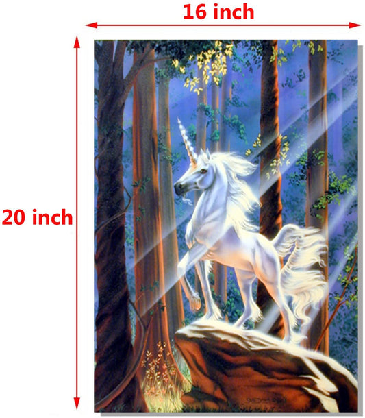 Light in the Forest Sue Dawe Unicorn Horse Wall Decor Art Print Poster (16x20)