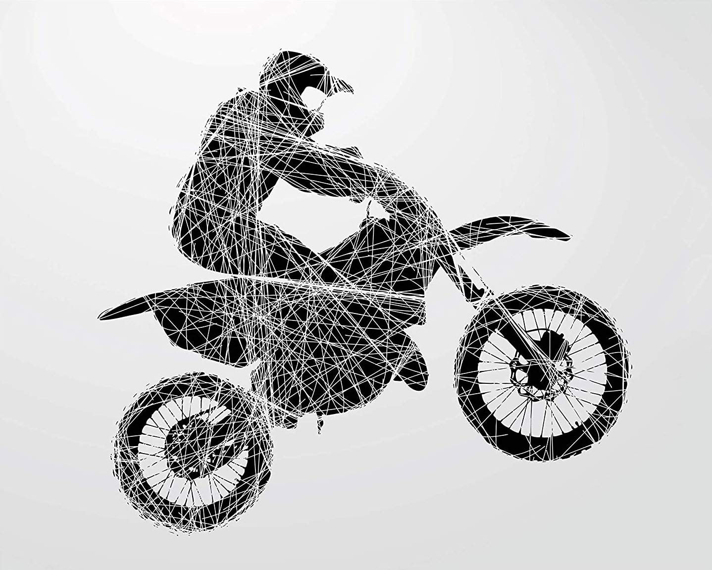 Motocross/Dirt Bike Art Prints Particle Silhouette Set of 4 (8''x10'') Poster Photos (Moto_A)