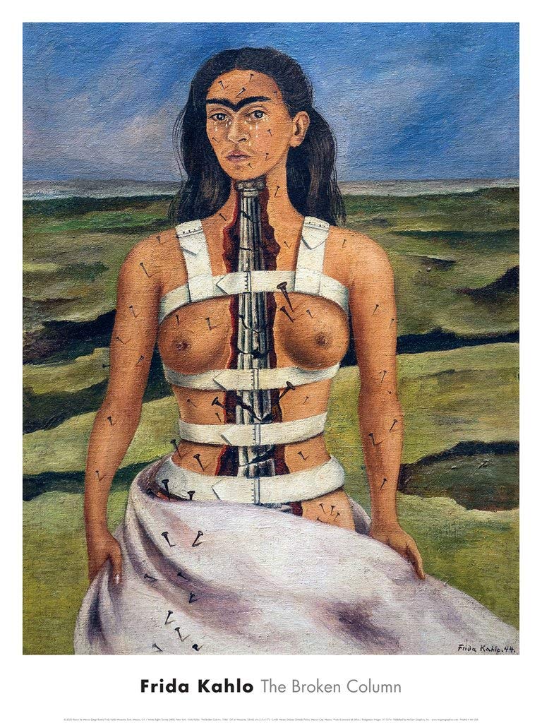 McGaw Graphics The Broken Column, 1944 by Frida Kahlo, Wall Art Print Poster, Paper Size 14" x 11" Image Size 12" x 9.25" (1157)
