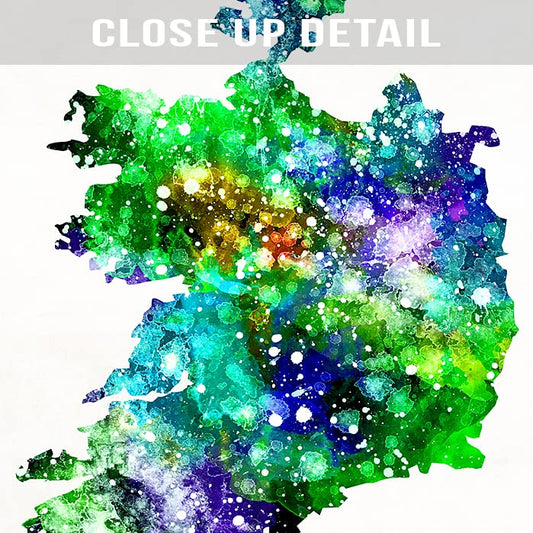 Ireland Watercolor Map Wall Art Poster Home Decor Print Watercolour Artwork - Unframed