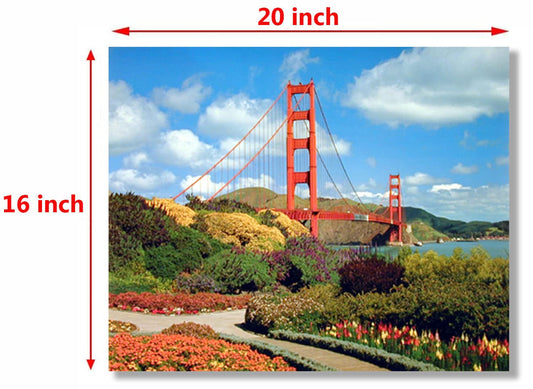 Vintage Golden Gate Bridge San Francisco Wall Décor Art Print Poster (16x20)