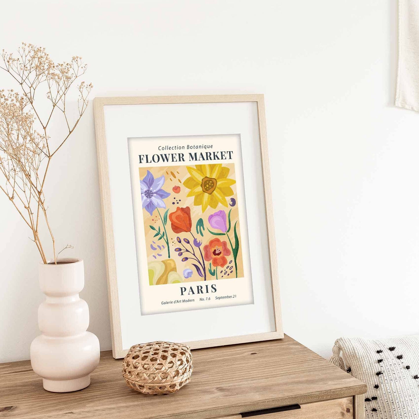 Canssape Set of 4 Flower Market Wall Art Prints Colorful Wall Art Prints 8x10 Wall Pictures for Room Decor Aesthetic Flower Market Poster Prints for Wall Decor Daisy Colorful Wall Art (Unframed)