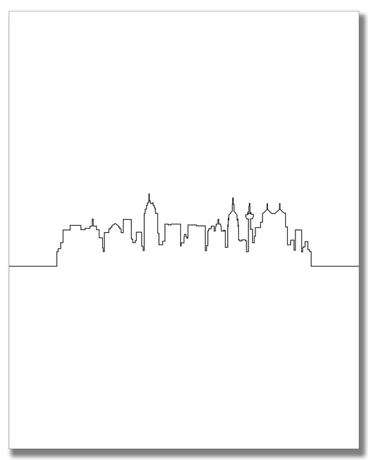 San Antonio City Skyline Wall Décor Prints - Set of 2 (8x10) Art Photos - Typography Minimalist Poster