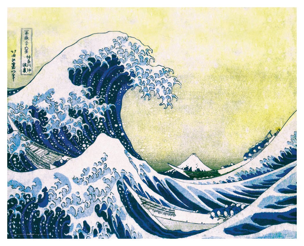 Katsushika Hokusai The Great Wave Japanese Fine Art Poster Print, Unframed 16x20