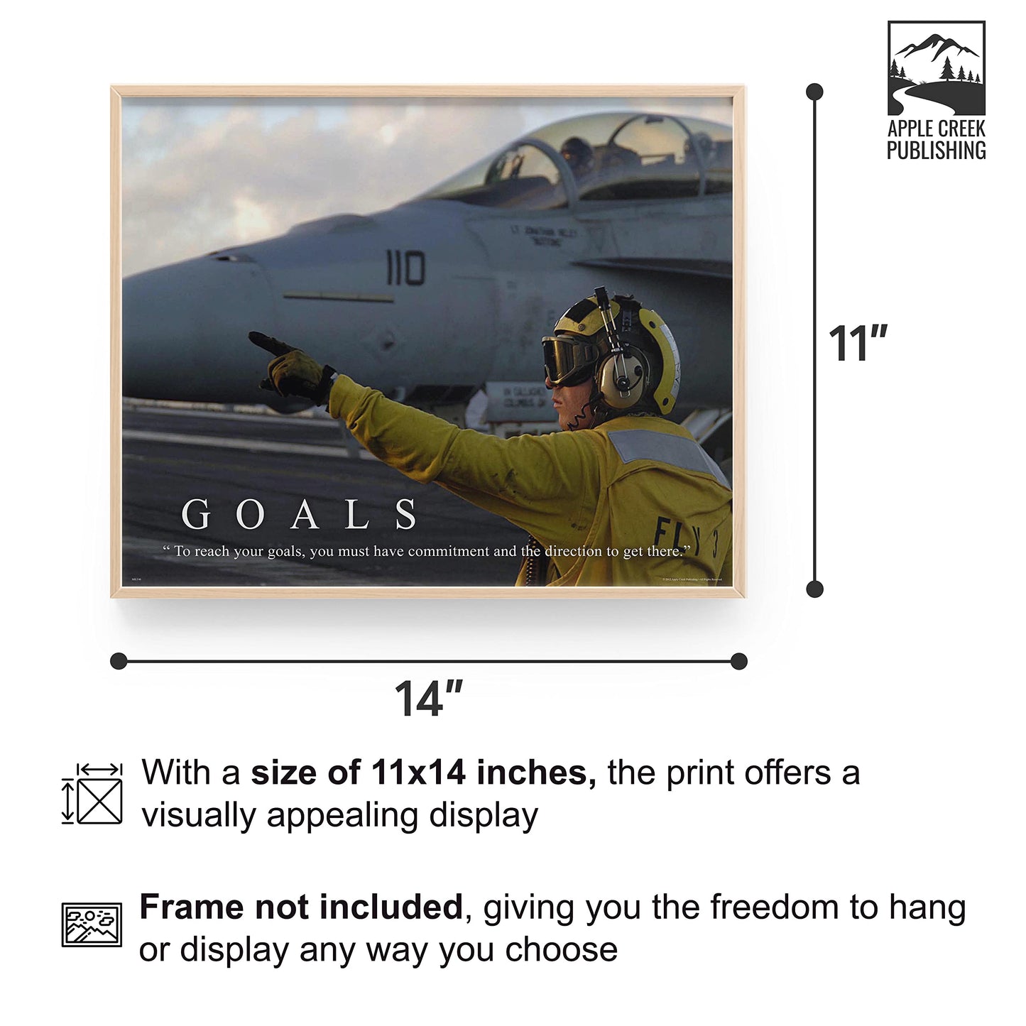 Apple Creek Military Motivational Poster Art Print 11x14 US Navy Air Force Fighter Jets Pilot Planes Academy