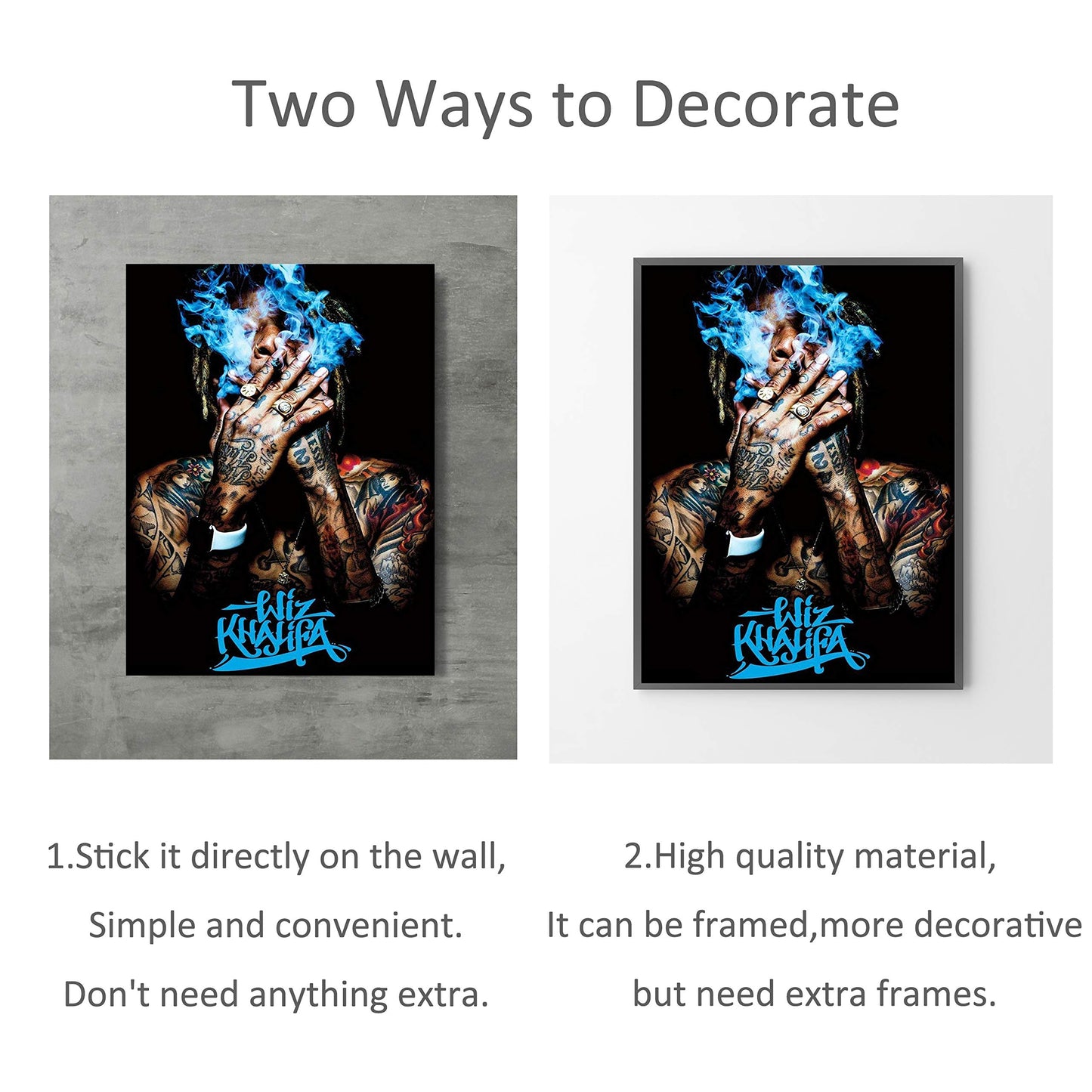 LLp Wiz Khalifa Poster Standard Size | 18-Inches By 24-Inches | Wiz Khalifa Smoke Wall Poster Print