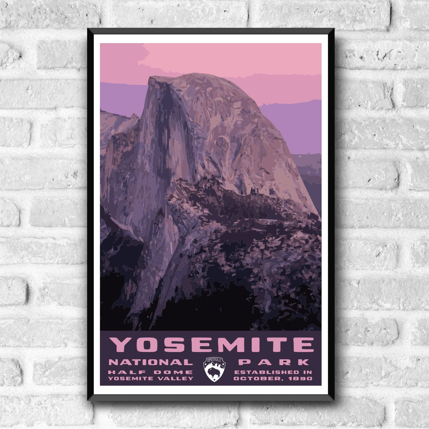 Yosemite National Park Vintage-Style Travel Poster - 8x10-12x18-18x24-24x36 / 4x6 Postcard WPA Style Art Print California USA Half Dome Yosemite Valley (8x10 Inch Poster)