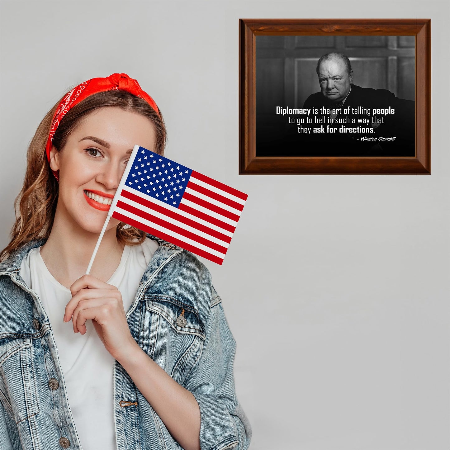 Diplomacy Is The Art -Inspirational Winston Churchill Quotes Wall Art, Motivational Wall Art Print Portrait For Home Decor, Office Decor, Classroom Decor, Library Decor & Gifts! Unframed-10x8"