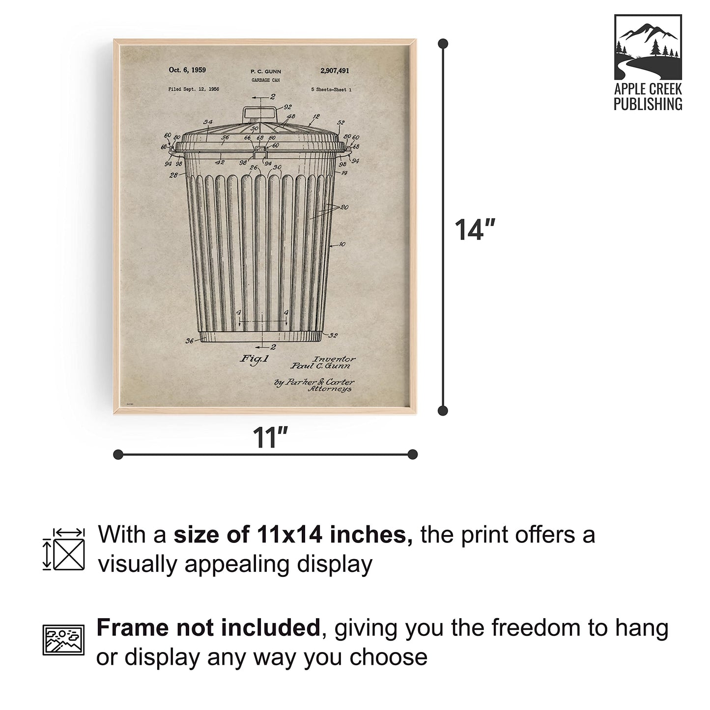 Garbage Truck Driver Patent Poster Art Print 11x14 Sanatation Worker Toys Wall Decor Pictures