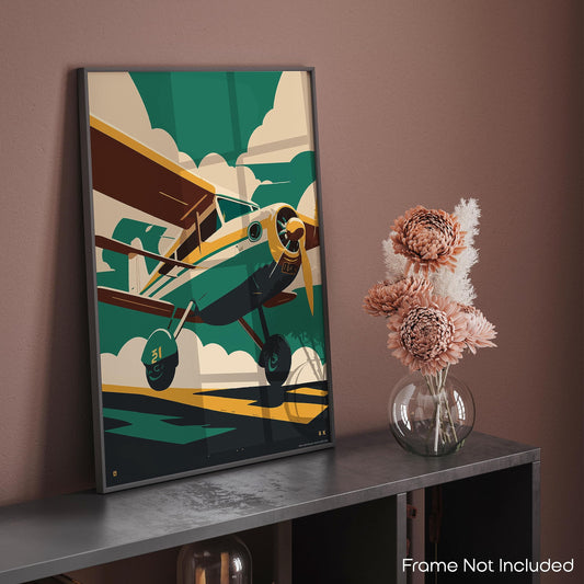 Inspirational Wall Art Co. - Runway | Cessna 172 Poster - Airplane Wall Decor - Airplane Poster - Pilot Wall Art - Vintage Airplane Decor - Airplane Prints for Boys Room | 11x14 Inches Unframed
