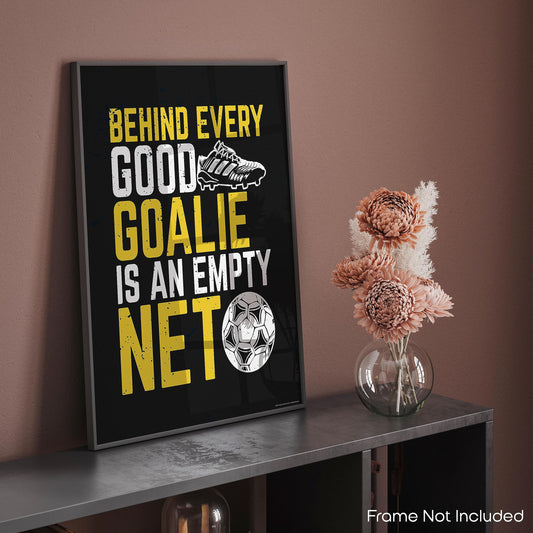 Inspirational Wall Art Co. - Goalie - Soccer Player Boys Girls Ball Retro USA Motivational Quotes Posters - Print Home Gift Bedroom Decor - 11X14 inches