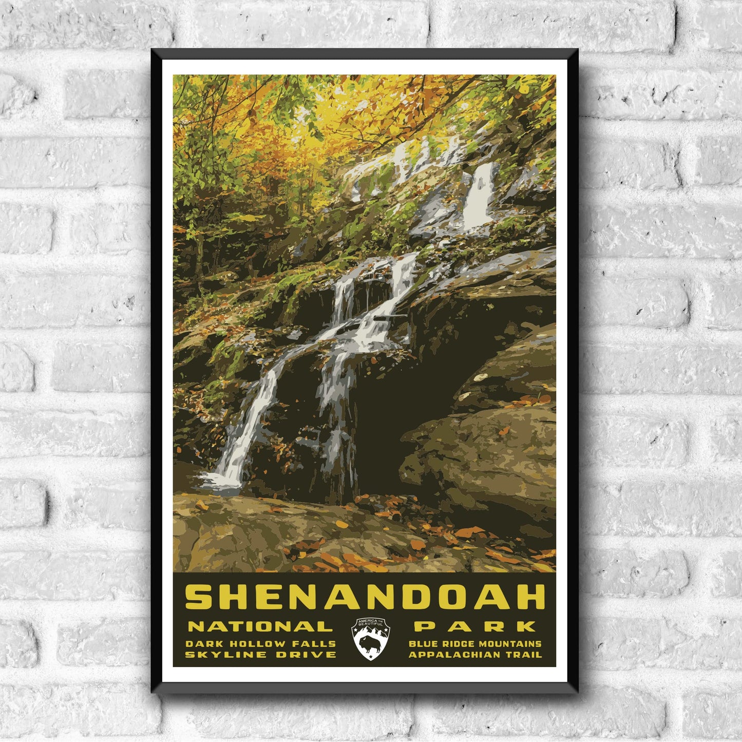 Shenandoah National Park Vintage-Style Travel Poster - 8x10-12x18-18x24-24x36 / 4x6 Postcard WPA Style Art Print Virginia USA Skyline Drive (4x6 Inch Postcard)