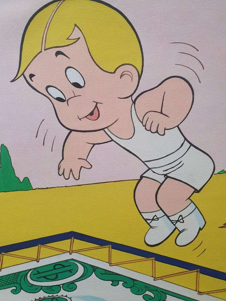 Independent Canvas Wall Art by FFUR: A Vibrant and Unique Piece of Art, Depicting the Confidence and Swagger of Richie Rich as He Takes the World by Storm.