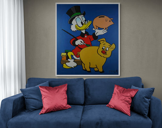 Scrooge McDuck Canvas - "Piggy Bank" by FFUR