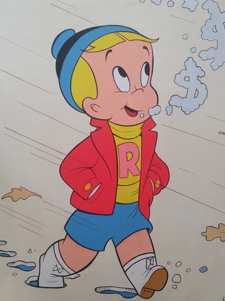 Cool Walk" Art on Canvas: A captivating image of a figure in motion, rendered in bold, abstract style on a canvas that would make a great addition to any modern home or office decor by FFUR