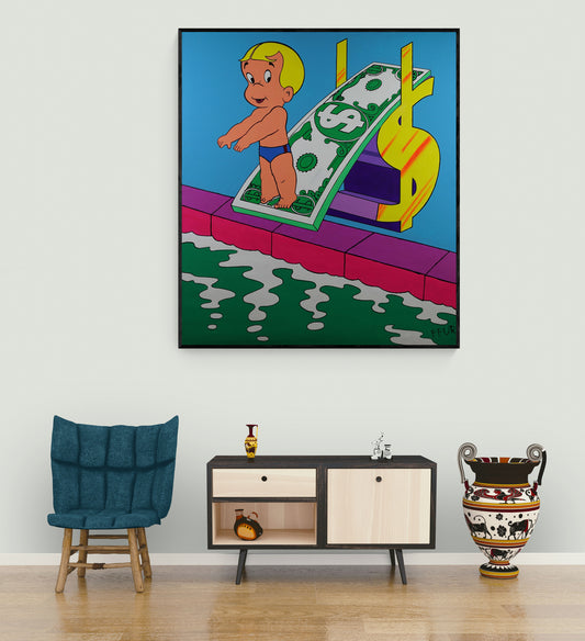 Richie Rich "Independent Dollar Background" Wall Art by FFUR