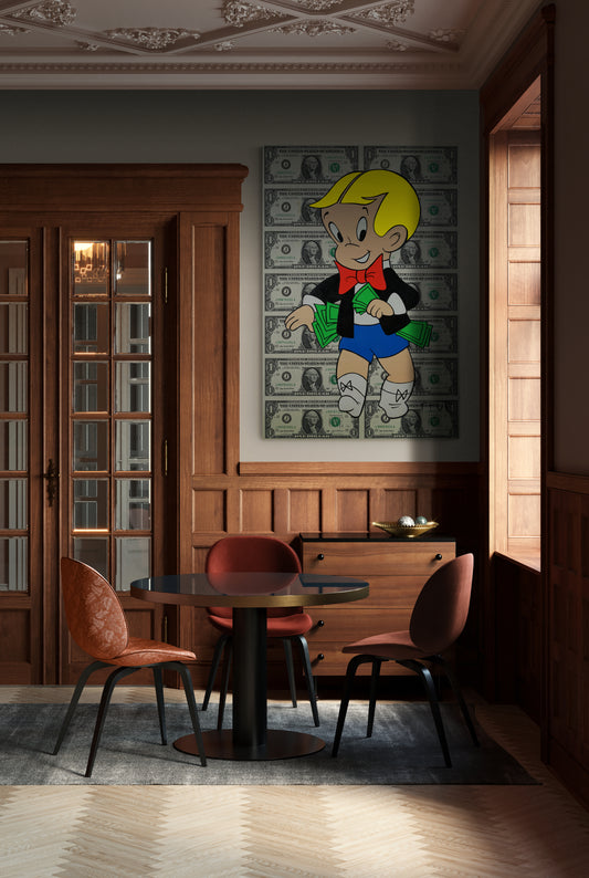 Richie Rich "Independent Dollars Background" Wall Art by FFUR
