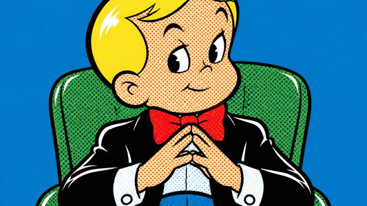Richie Rich art executive portrait in FFUR luxury street art style for a street art for sale video call backdrop and zoom bac