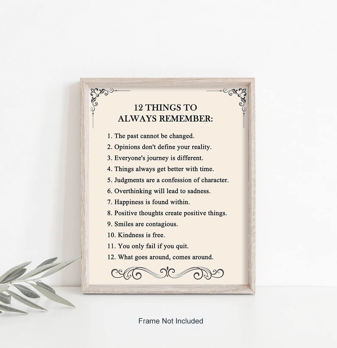 ’12 Things to Always Remember’- Inspirational Wall Art- Positive Thinking Artwork Décor-Life Quotes Poster-