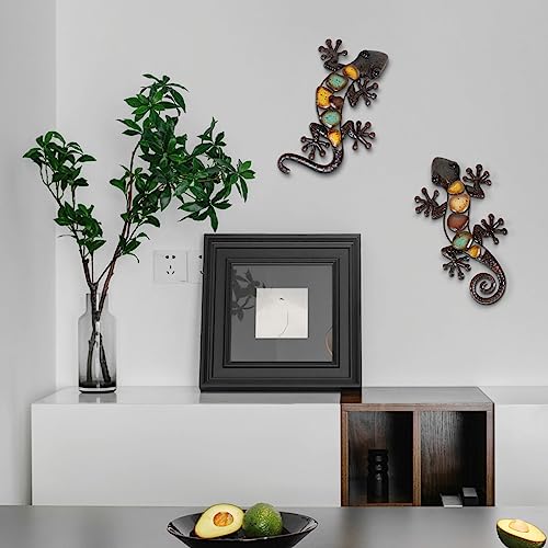 Eco-friendly gecko wall art for indoor/outdoor decor