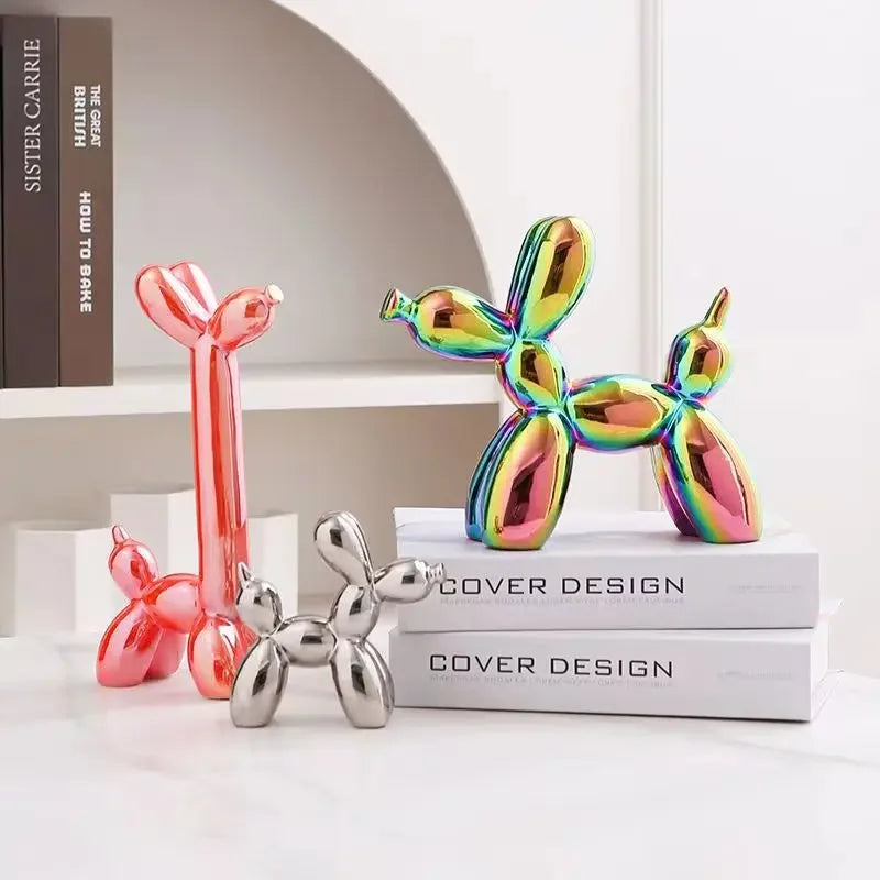 Jeff Koons Inspired Ceramic Long Neck Balloon Dog Sculpture